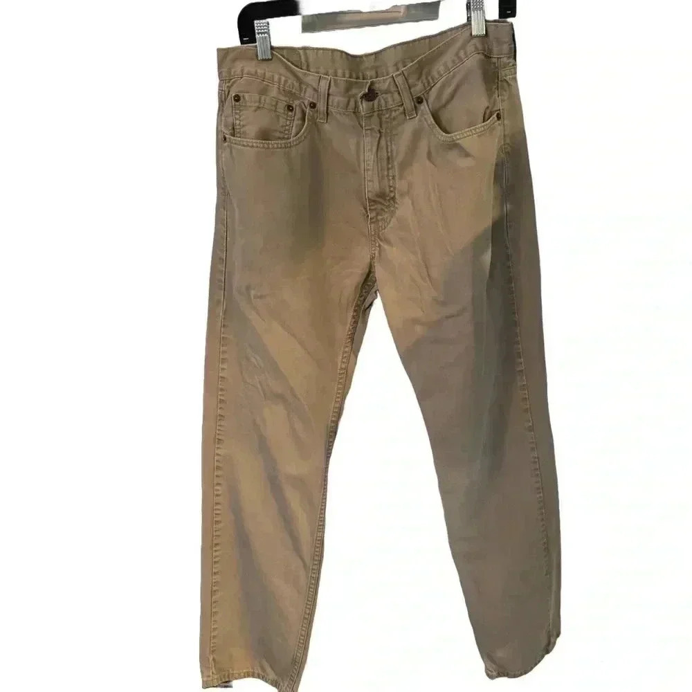 Levi’s men’s 505 5 pocket jeans khaki color size 33 x 32
